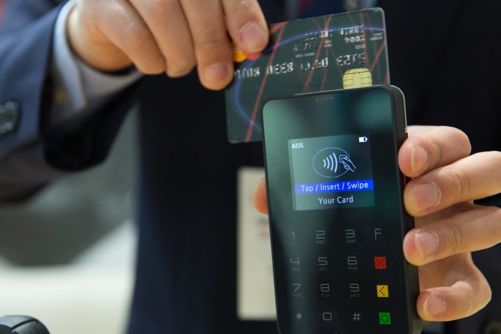swiping a card