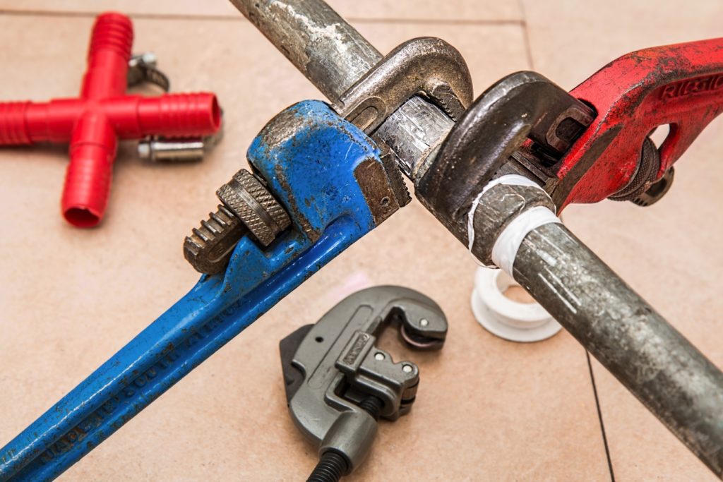 wrenches on a pipe